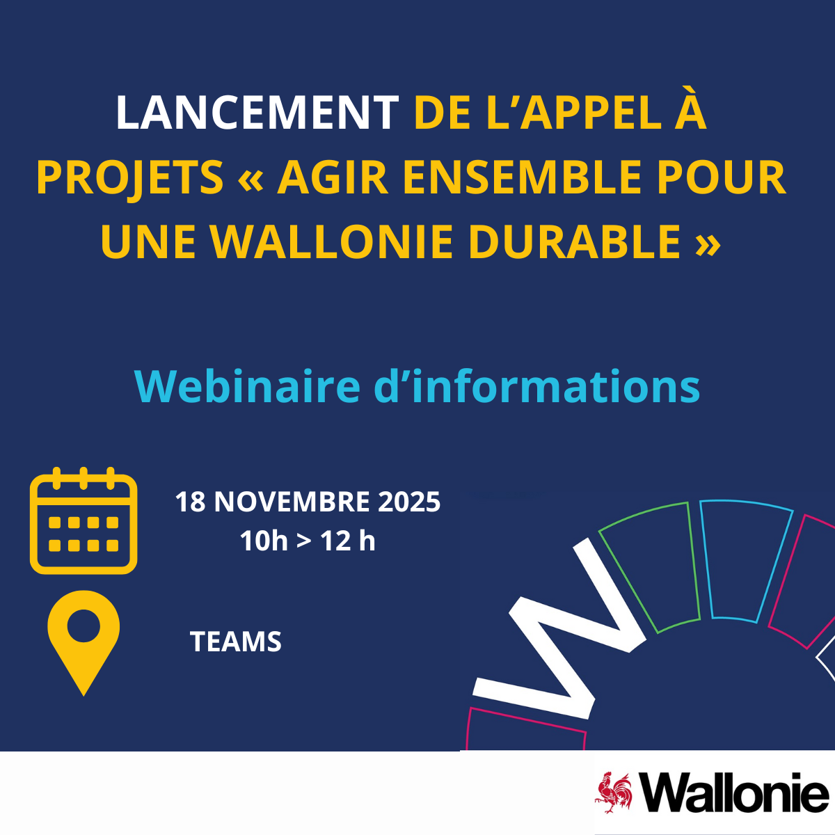 Webinaire d'information sur l'appel à projets « Agir ensemble pour une Wallonie durable ! »