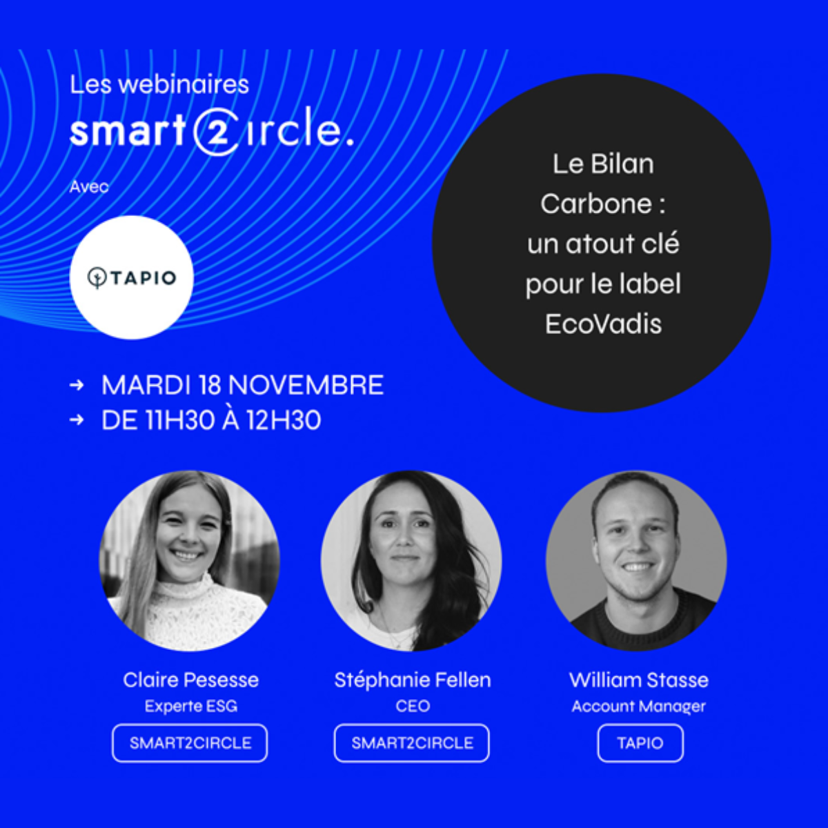 Affiche Webinaire : le bilan carbone, un atout clé pour le label EcoVadis