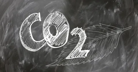 CO2 écrit à la craie